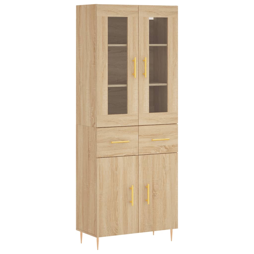 Highboard Sonoma-Eiche 69,5x34x180 cm Holzwerkstoff