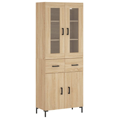 Highboard Sonoma-Eiche 69,5x34x180 cm Holzwerkstoff