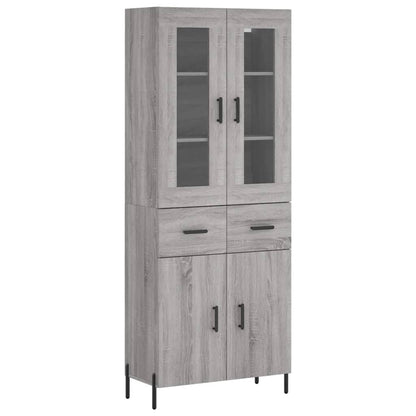 Highboard Grau Sonoma 69,5x34x180 cm Holzwerkstoff
