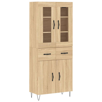 Highboard Sonoma-Eiche 69,5x34x180 cm Holzwerkstoff