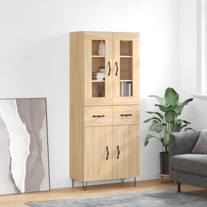 Highboard Sonoma-Eiche 69,5x34x180 cm Holzwerkstoff