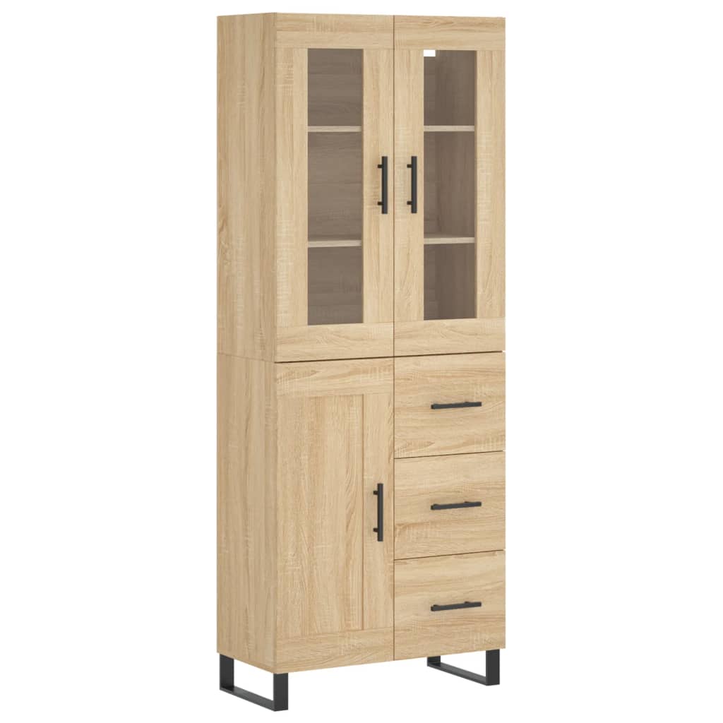 Highboard Sonoma-Eiche 69,5x34x180 cm Holzwerkstoff