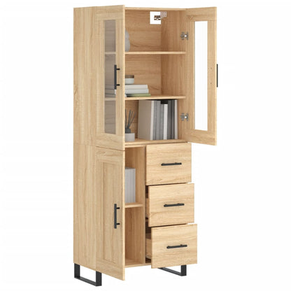 Highboard Sonoma-Eiche 69,5x34x180 cm Holzwerkstoff