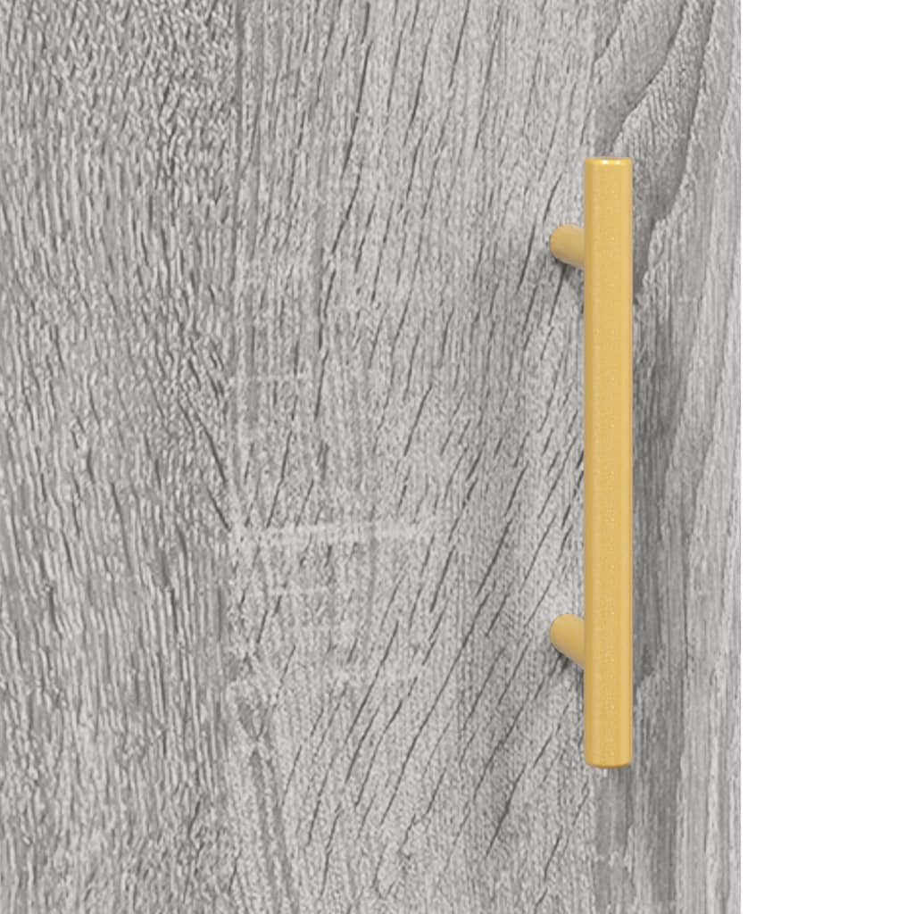 Highboard Grau Sonoma 69,5x34x180 cm Holzwerkstoff