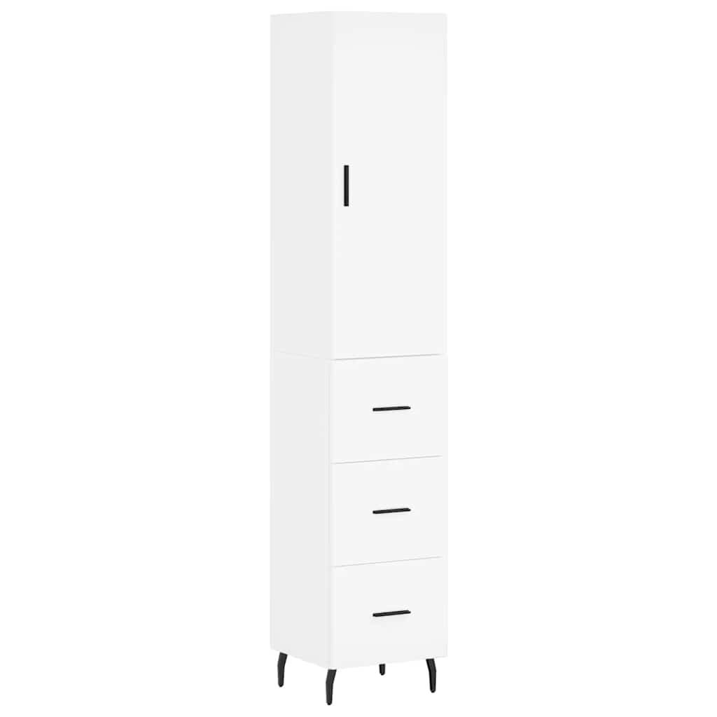 Highboard Weiß 34,5x34x180 cm Holzwerkstoff