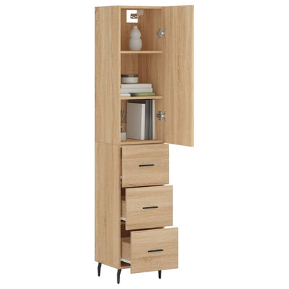 Highboard Sonoma-Eiche 34,5x34x180 cm Holzwerkstoff