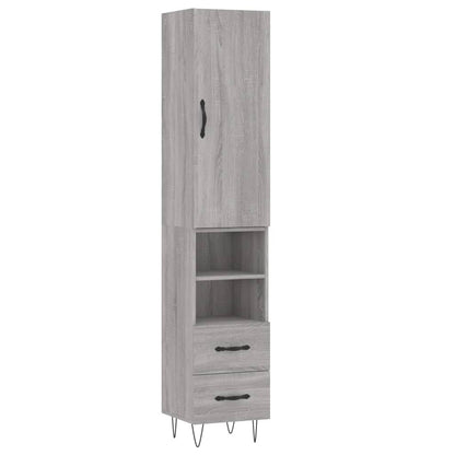 Highboard Grau Sonoma 34,5x34x180 cm Holzwerkstoff