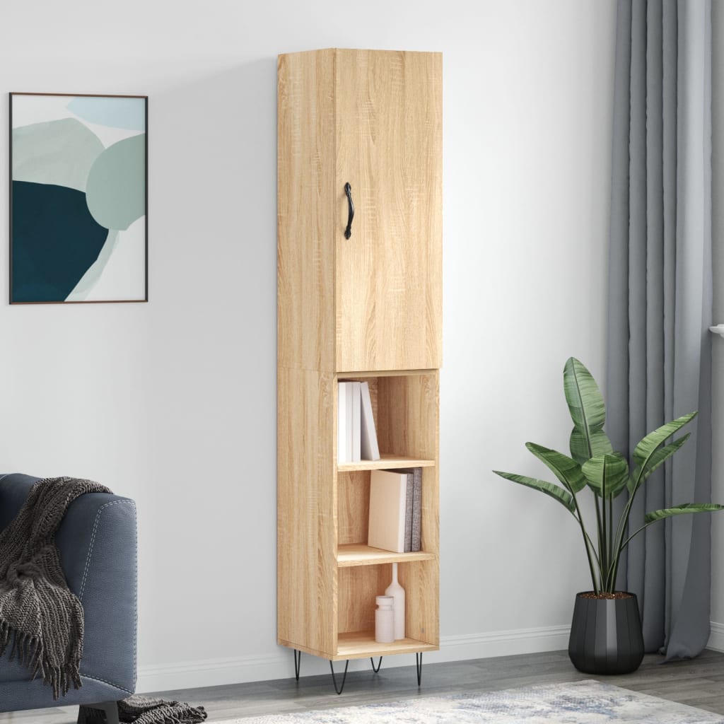 Highboard Sonoma-Eiche 34,5x34x180 cm Holzwerkstoff
