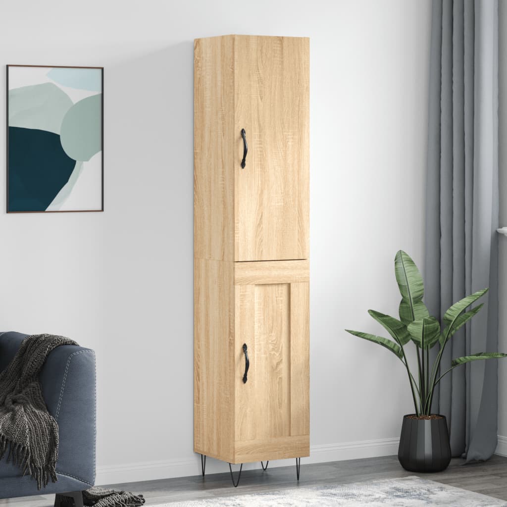 Highboard Sonoma-Eiche 34,5x34x180 cm Holzwerkstoff