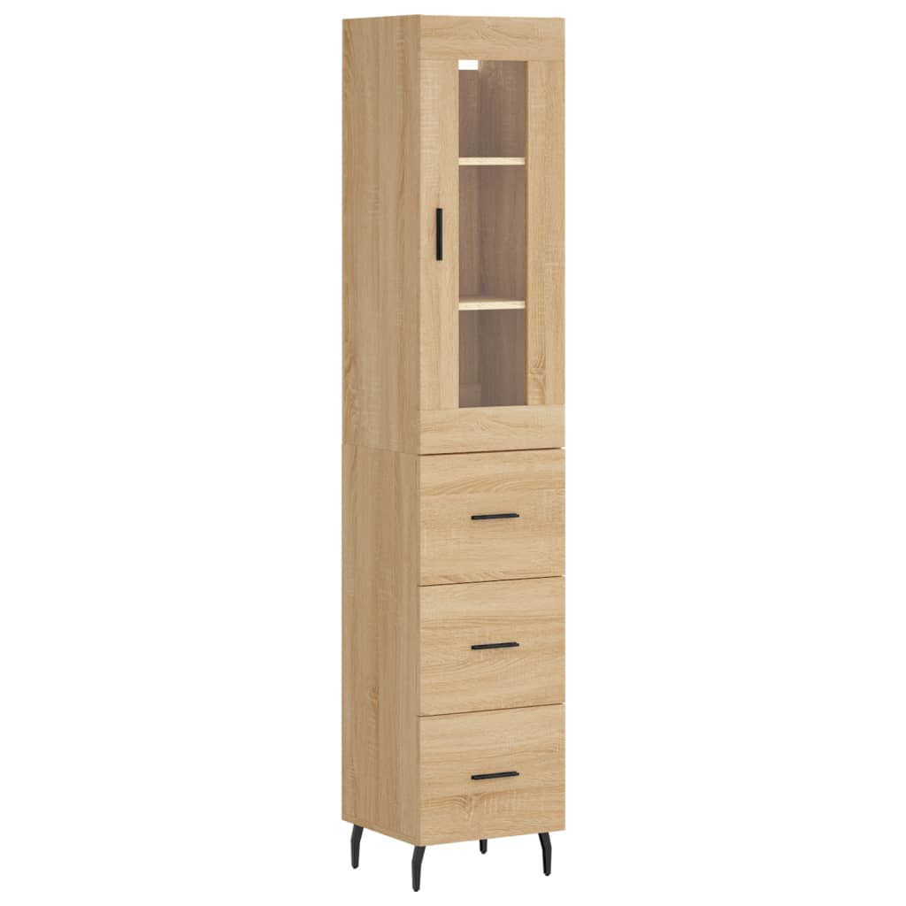 Highboard Sonoma-Eiche 34,5x34x180 cm Holzwerkstoff