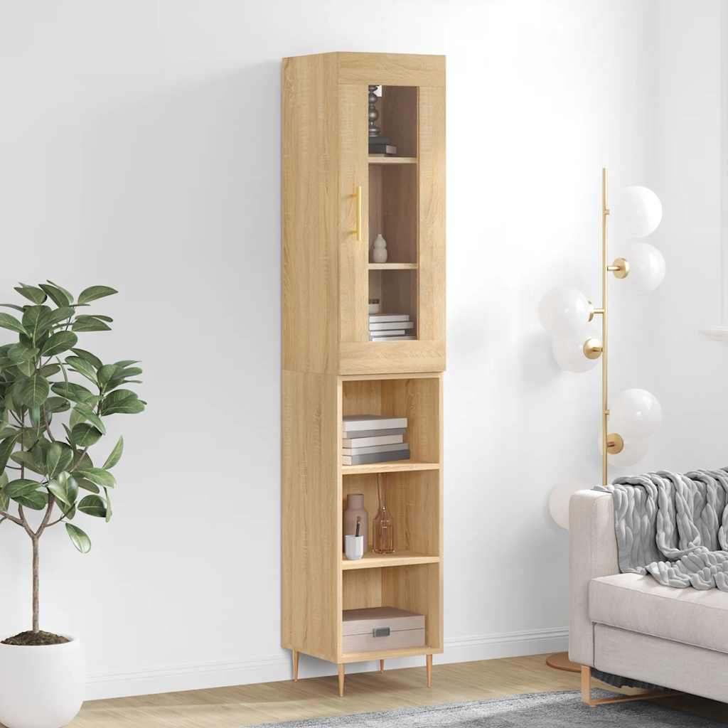 Highboard Sonoma-Eiche 34,5x34x180 cm Holzwerkstoff