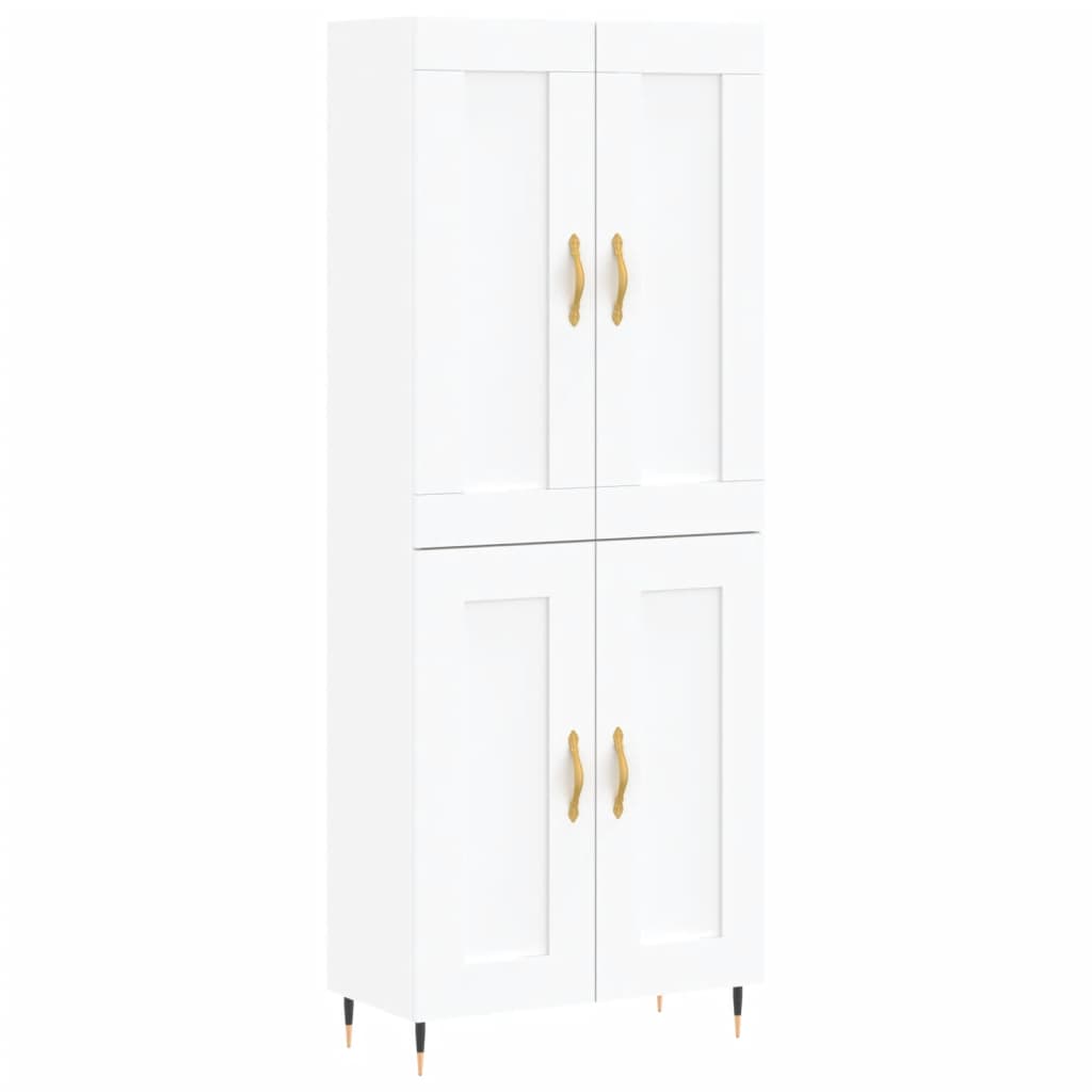 Highboard Weiß 69,5x34x180 cm Holzwerkstoff