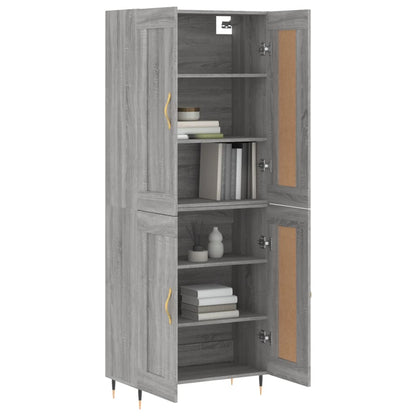 Highboard Grau Sonoma 69,5x34x180 cm Holzwerkstoff