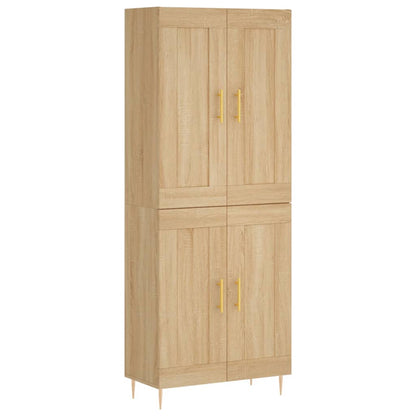 Highboard Sonoma-Eiche 69,5x34x180 cm Holzwerkstoff