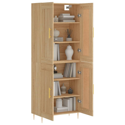 Highboard Sonoma-Eiche 69,5x34x180 cm Holzwerkstoff