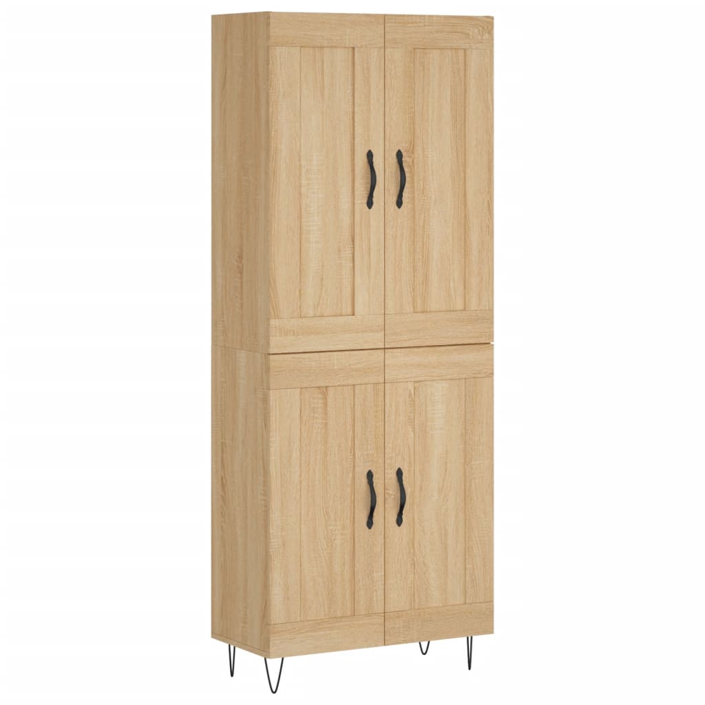 Highboard Sonoma-Eiche 69,5x34x180 cm Holzwerkstoff