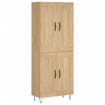 Highboard Sonoma-Eiche 69,5x34x180 cm Holzwerkstoff