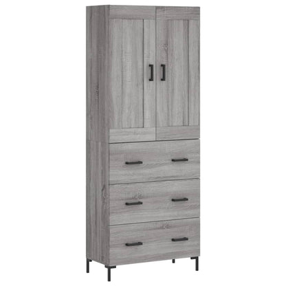 Highboard Grau Sonoma 69,5x34x180 cm Holzwerkstoff