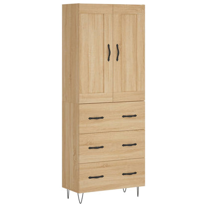 Highboard Sonoma-Eiche 69,5x34x180 cm Holzwerkstoff