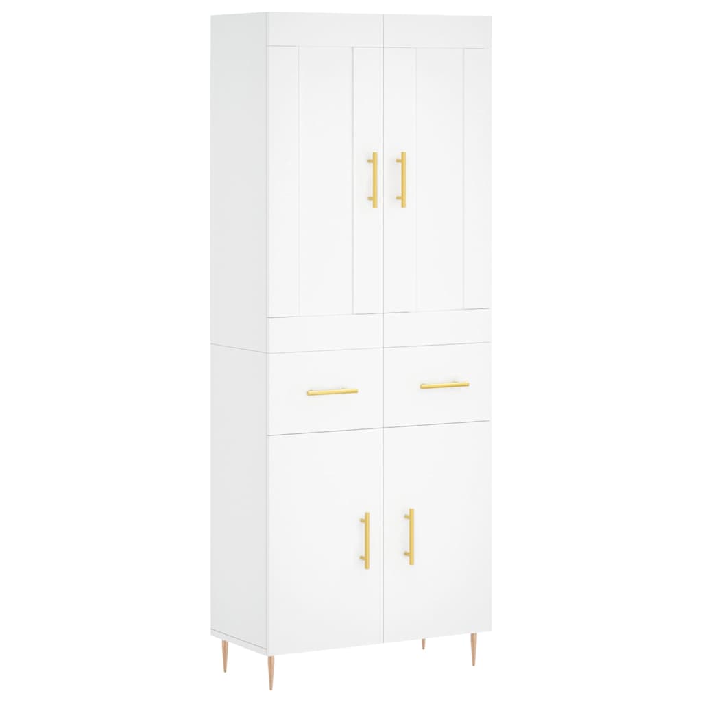 Highboard Weiß 69,5x34x180 cm Holzwerkstoff