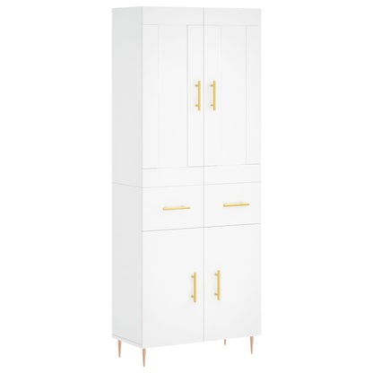 Highboard Weiß 69,5x34x180 cm Holzwerkstoff