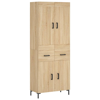 Highboard Sonoma-Eiche 69,5x34x180 cm Holzwerkstoff