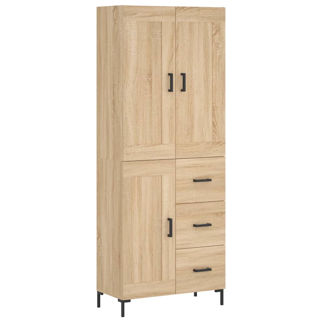 Highboard Sonoma-Eiche 69,5x34x180 cm Holzwerkstoff