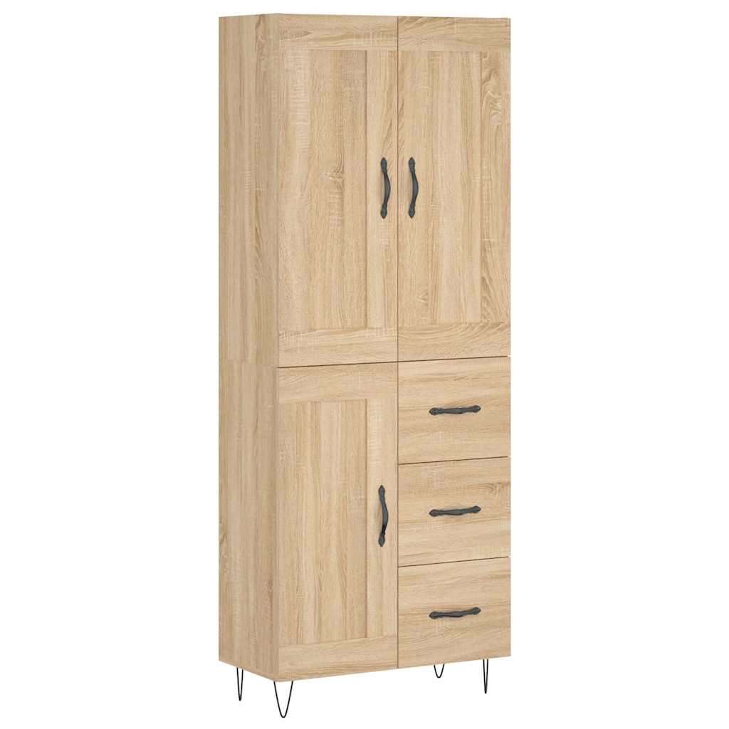 Highboard Sonoma-Eiche 69,5x34x180 cm Holzwerkstoff