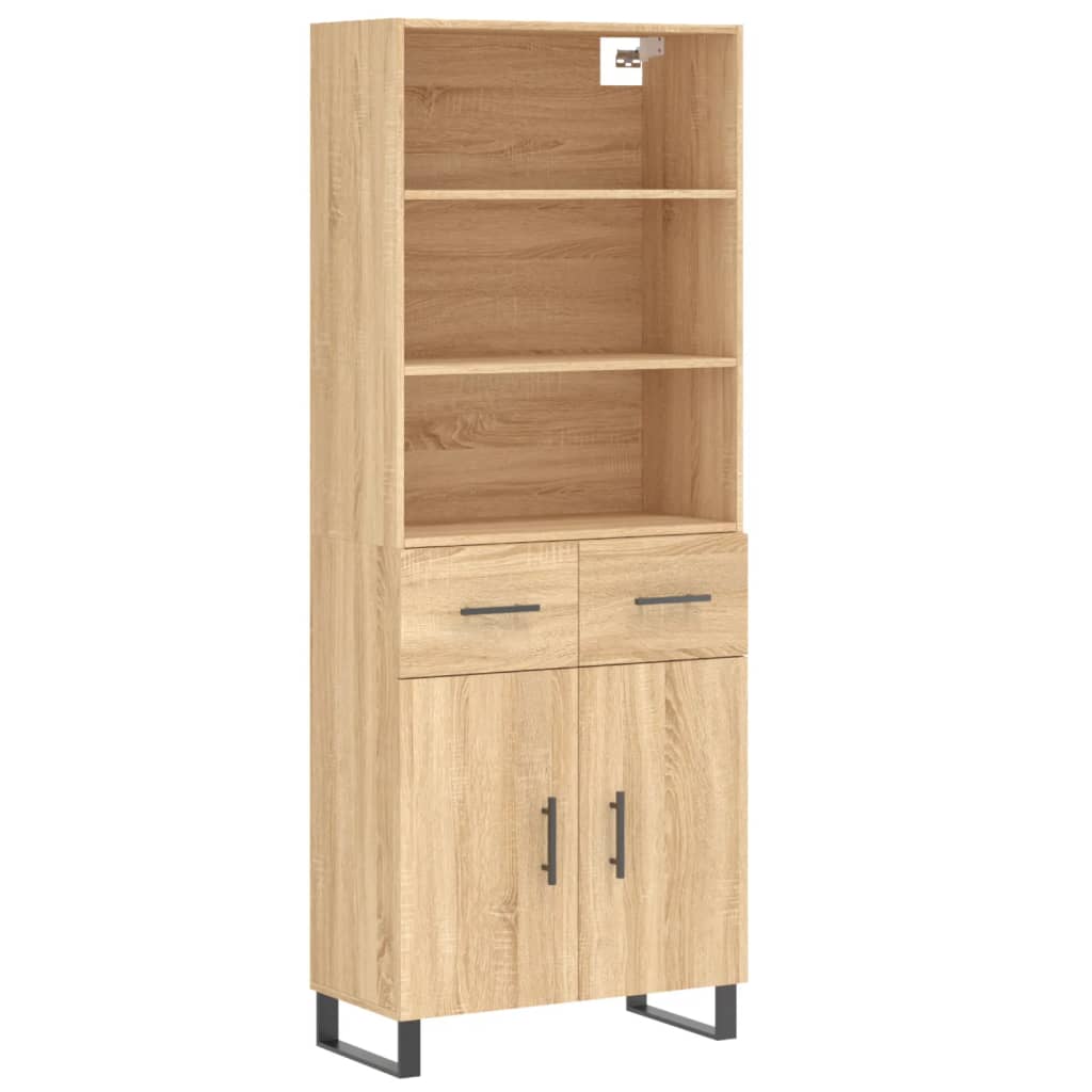 Highboard Sonoma-Eiche 69,5x34x180 cm Holzwerkstoff