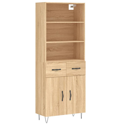 Highboard Sonoma-Eiche 69,5x34x180 cm Holzwerkstoff