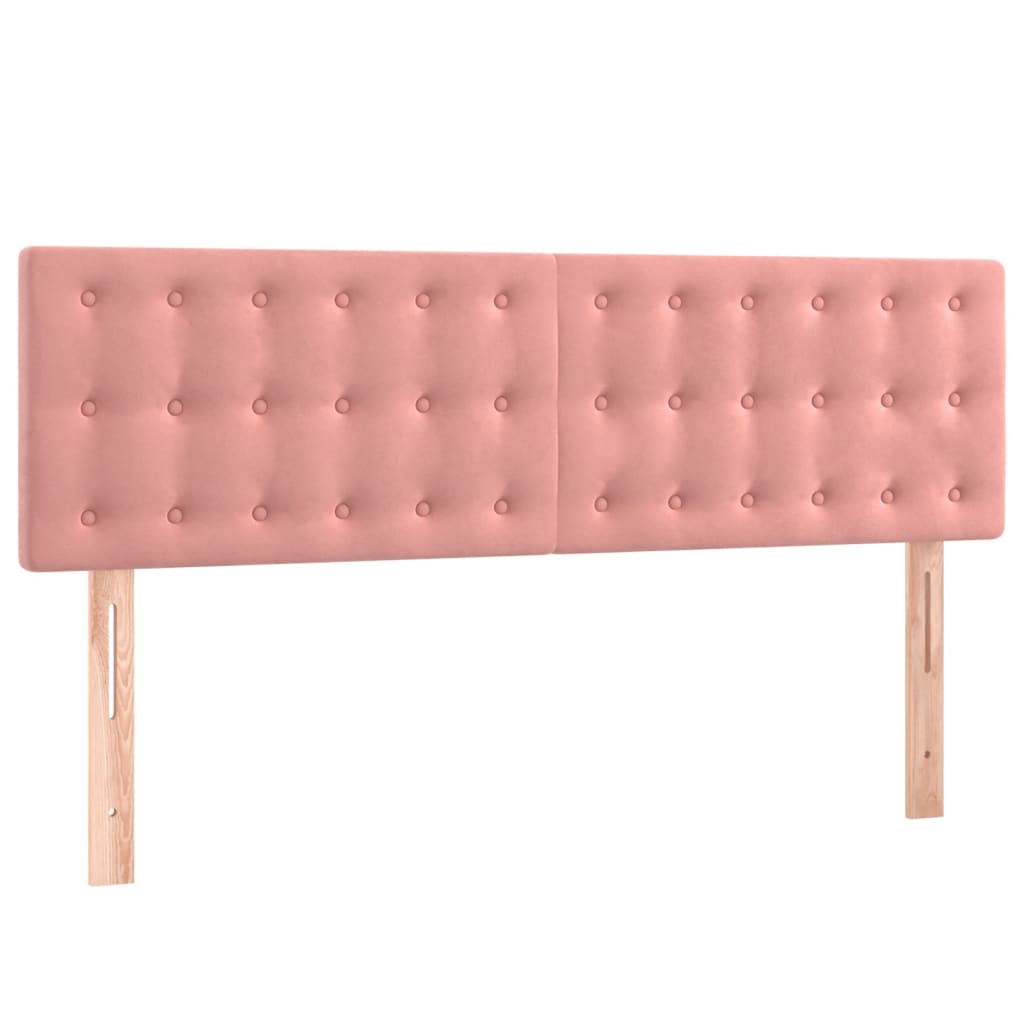 Boxspringbett mit Matratze Rosa 140x190 cm Samt