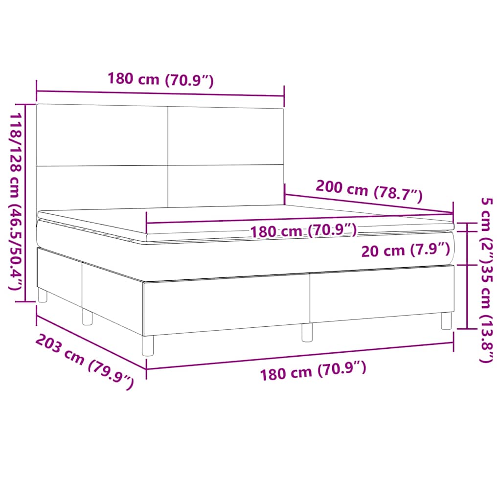 Boxspringbett mit Matratze Dunkelgrün 180x200 cm Samt