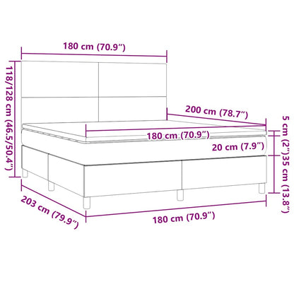 Boxspringbett mit Matratze Dunkelgrün 180x200 cm Samt