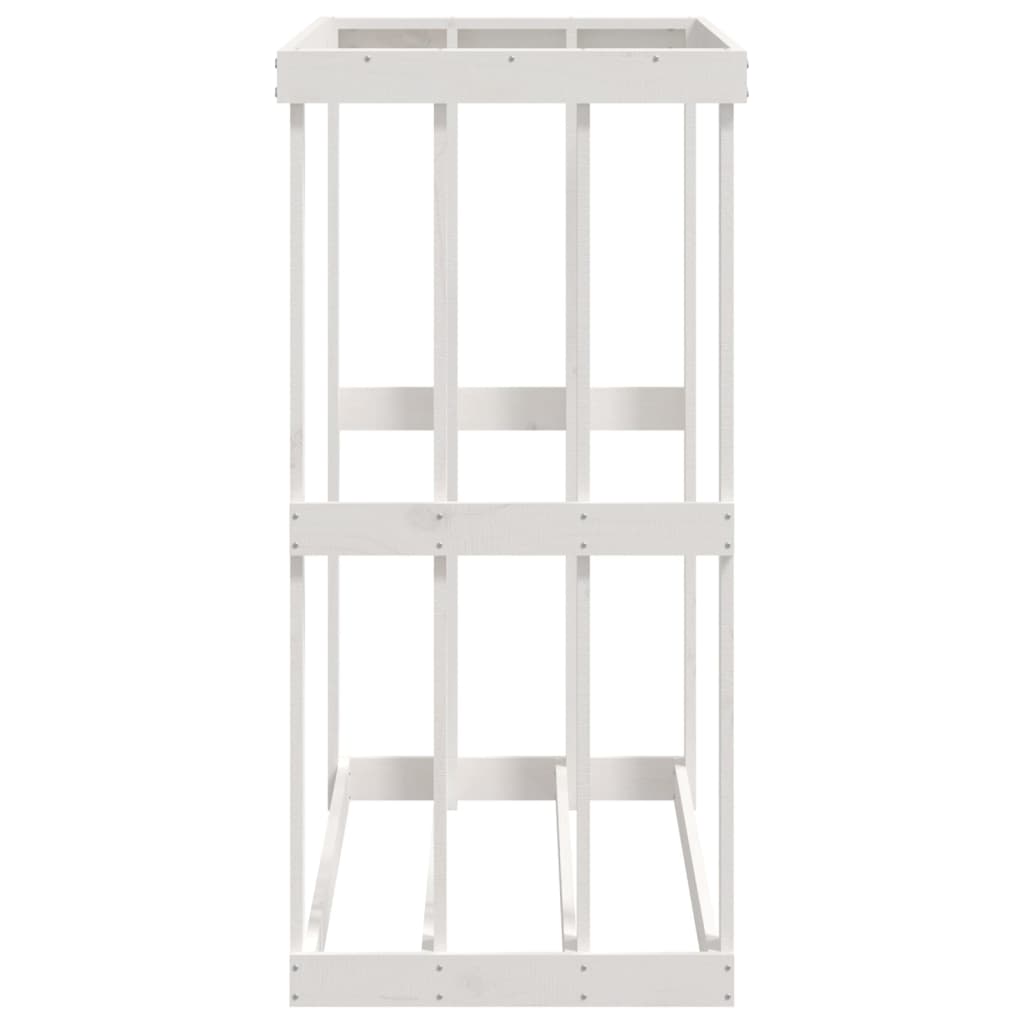 Outdoor-Kaminholzregal Weiß 108x52x106 cm Massivholz Kiefer