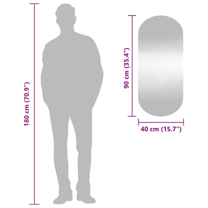 Wandspiegel 40x90 cm Glas Oval