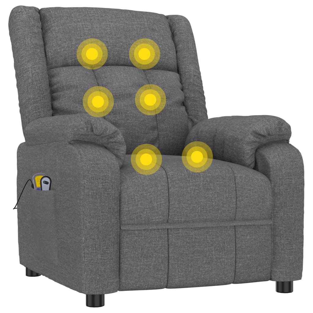 Massagesessel Elektrisch Dunkelgrau Stoff