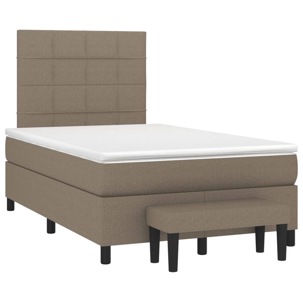Boxspringbett mit Matratze Taupe 120x200 cm Stoff