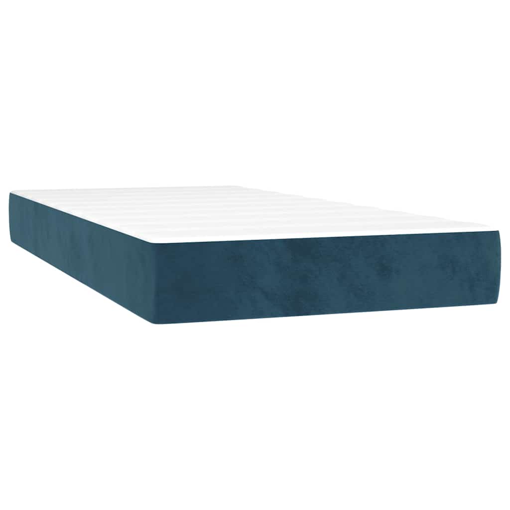 Boxspringbett mit Matratze Dunkelblau 90x190 cm Samt