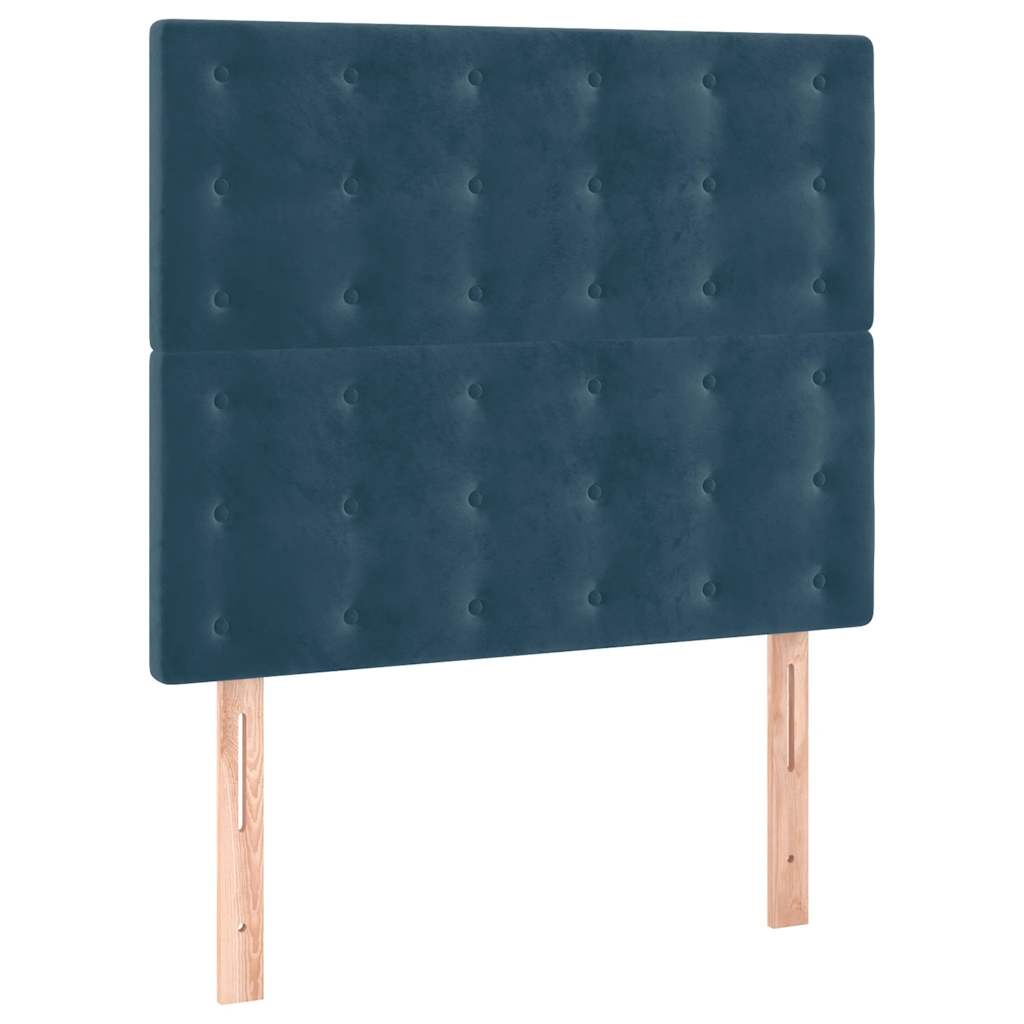 Boxspringbett mit Matratze Dunkelblau 100x200 cm Samt