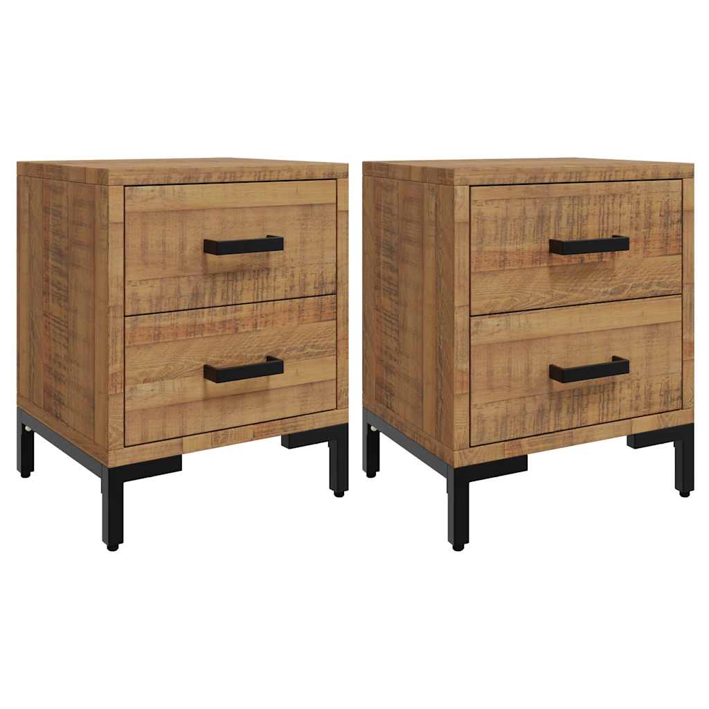 Nachttische 2 Stk. 36x30x45 cm Massivholz Kiefer