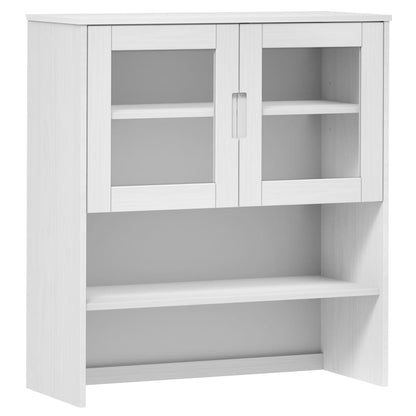 Highboard-Oberteil MOLDE Weiß 90x35x100 cm Massivholz Kiefer