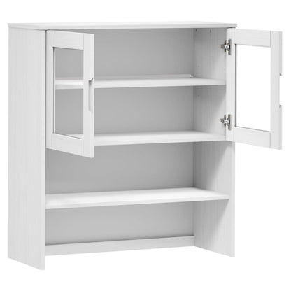 Highboard-Oberteil MOLDE Weiß 90x35x100 cm Massivholz Kiefer