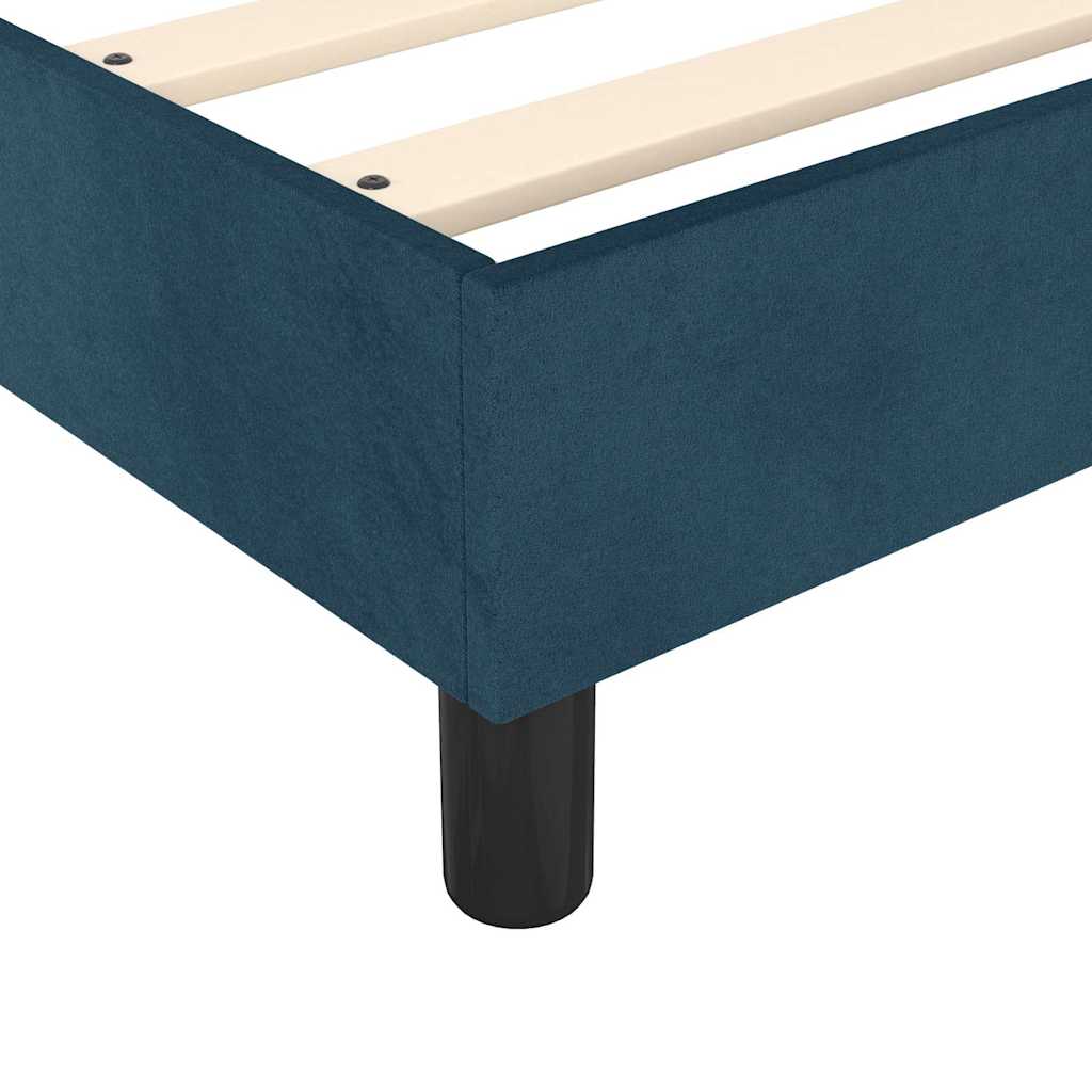 Boxspringbett mit Matratze Dunkelblau 90x190 cm Samt