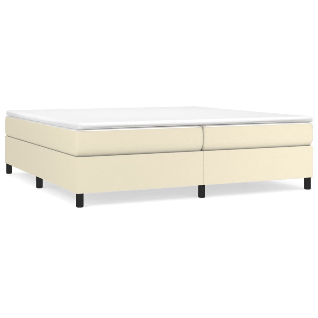 Boxspringbett mit Matratze Creme 200x200 cm Kunstleder