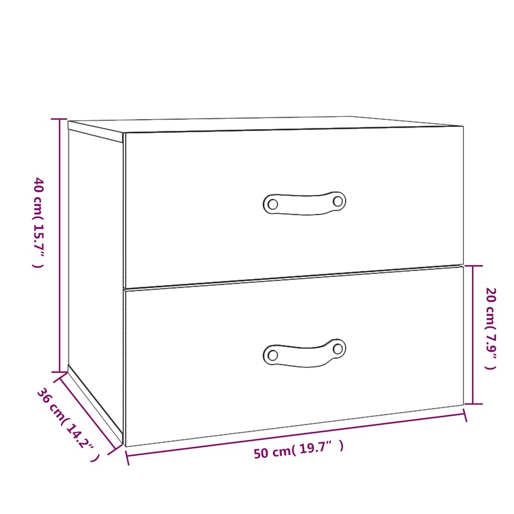Wand-Nachttische 2 Stk. 50x36x40 cm