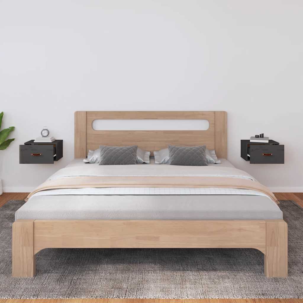 Wand-Nachttische 2 Stk. Grau 40x29,5x22 cm