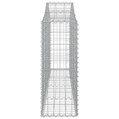 Gabionen mit Hochbogen 15 Stk. 200x30x80/100cm Verzinktes Eisen