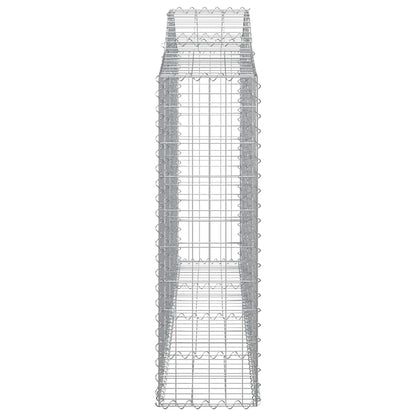 Gabionen mit Hochbogen 13Stk. 200x30x100/120cm Verzinktes Eisen
