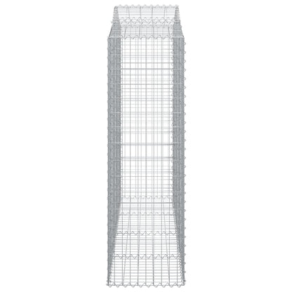 Gabionen mit Hochbogen 2 Stk. 200x50x160/180cm Verzinktes Eisen