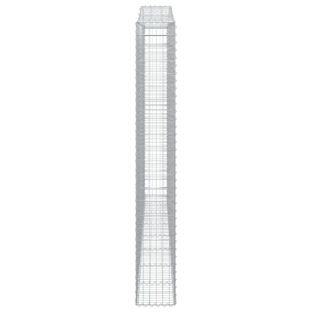 Gabionen mit Hochbogen 2 Stk. 400x30x220/240cm Verzinktes Eisen